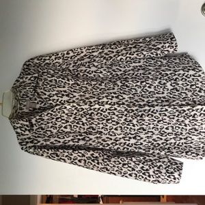 Button Down Animal Print Tunic